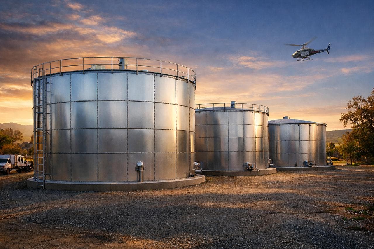 Corrugated Steel Water Storage Tanks